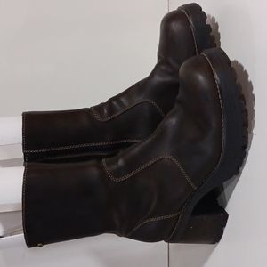 Skechers Y2K chunky platform leather boots size 11